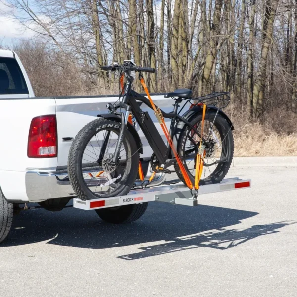 Aluminum e-Bike or Fat Tire Bike Carrier with Roll-On Roll-Off Ramp, 400 lb. Capacity, 2" Steel Hitch Tube, 5.5" Track - Image 2