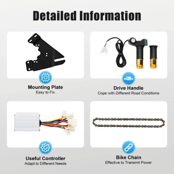 24V 250W Electric Bike Conversion Kit Common Bike Left Chain Drive Convert Bicycles into Electric Vehicles Bicycle E-Bike DIY - Image 4